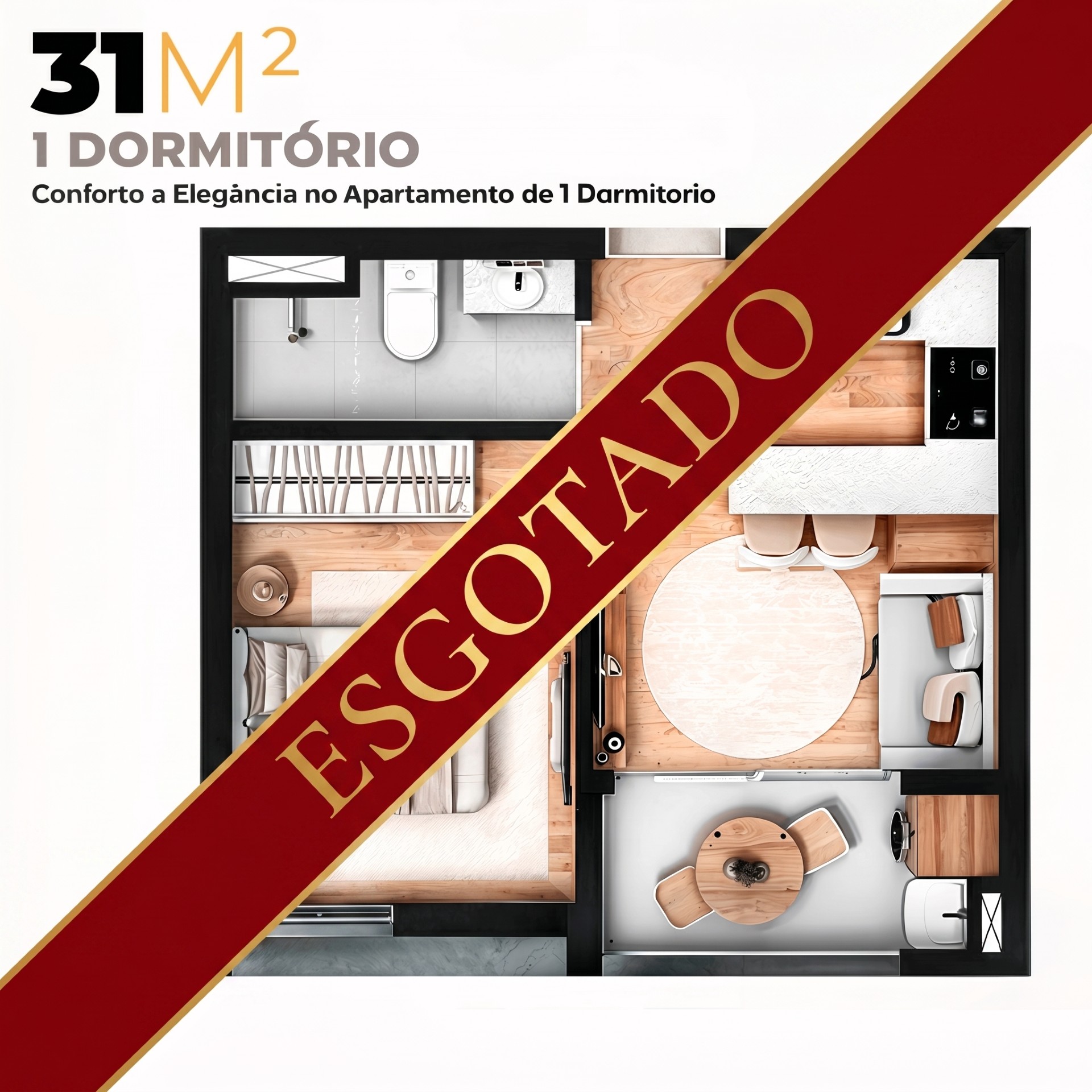 31m2 - 1 Dormitório