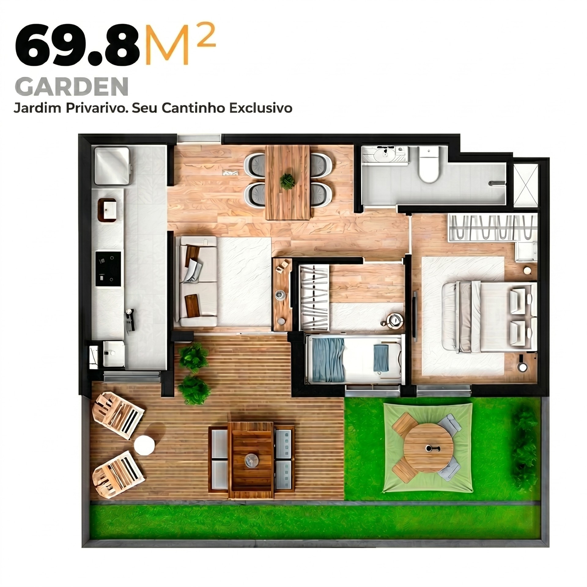 69,8m2 - Garden
